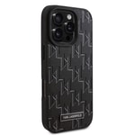 Apple iPhone 16 Pro Max Kılıf Karl Lagerfeld Orjinal Lisanslı M-safe Şarj Özellikli KL Yazılı Hot Stamp Kapak