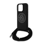 Apple iPhone 16 Pro Max Kılıf Karl Lagerfeld Orjinal Lisanslı Askı İpli Taşlı KL Yazılı Crossbody Cord Kapak
