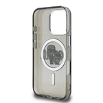 Apple iPhone 16 Pro Max Kılıf Karl Lagerfeld Orjinal Lisanslı Parlayan Simli Karl & Choupette Sketch Logo Kapak