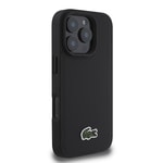 Apple iPhone 16 Pro Max Kılıf Lacoste Orjinal Lisanslı PU Pike Desenli Arka Yüzey İkonik Timsah Dokuma Logolu Kapak + Type-C Kablo 1.5m