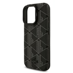 Apple iPhone 16 Pro Max Kılıf Lacoste Orjinal Lisanslı M-safe Şarj Özellikli Standlı PU Deri Karışık Monogram Desenli Kapak