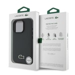 Apple iPhone 16 Pro Max Kılıf Lacoste Orjinal Lisanslı PU Pike Desenli Arka Yüzey İkonik Timsah Dokuma Logolu Kapak