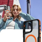 Apple iPhone 16 Pro Max Kılıf M-safe Şarj Özellikli Renkli Kenar Airbag Şeritli Zore Lamer Kapak