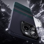 Apple iPhone 16 Pro Max Kılıf M-safe Şarj Özellikli Karbon Fiber Tasarımlı Benks Aurora ArmorPro Kevlar Kapak