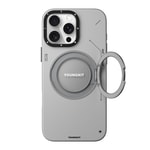 Apple iPhone 16 Pro Max Kılıf M-safe Şarj Özellikli 360° Standlı Basit Mat Deri Desenli Youngkit Tech Leather Serisi Kapak