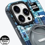 Apple iPhone 16 Pro Max Kılıf M-safe Şarj Özellikli Youngkit 360° Standlı Technology Serisi Kapak
