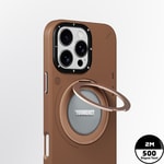 Apple iPhone 16 Pro Max Kılıf M-safe Şarj Özellikli 360° Standlı Basit Mat Deri Desenli Youngkit Tech Leather Serisi Kapak