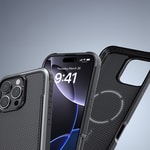 Apple iPhone 16 Pro Max Kılıf M-safe Şarj Özellikli Airbagli Raptic Apex Serisi Karbon Fiber Tasarımlı Kapak