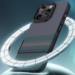 Apple iPhone 16 Pro Max Kılıf M-safe Şarj Özellikli Karbon Fiber Tasarımlı Benks Aurora ArmorPro Kevlar Kapak