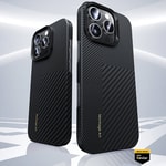 Apple iPhone 16 Pro Max Kılıf M-safe Şarj Özellikli Karbon Fiber Benks Montage ArmorAir Kevlar Kapak