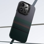 Apple iPhone 16 Pro Max Kılıf M-safe Şarj Özellikli Karbon Fiber Tasarımlı Benks Aurora ArmorAir Kevlar Kapak