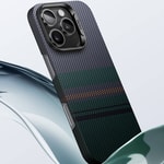 Apple iPhone 16 Pro Max Kılıf M-safe Şarj Özellikli Karbon Fiber Tasarımlı Benks Aurora ArmorAir Kevlar Kapak