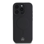 Apple iPhone 16 Pro Max Kılıf Mercedes Benz M-safe Şarj Özellikli Yumuşak Deri Orjinal Lisanslı Kapak