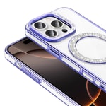 Apple iPhone 16 Pro Max Kılıf Pırlanta Taş Tasarımlı M-safe Şarj Özellikli Zore Karetta Silikon Kapak