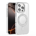 Apple iPhone 16 Pro Max Kılıf Pırlanta Taş Tasarımlı M-safe Şarj Özellikli Zore Karetta Silikon Kapak