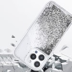 Apple iPhone 16 Pro Max Kılıf Sıvılı Simli Şeffaf Arka Yüzey Zore Keto Silikon Kapak