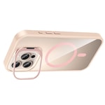 Apple iPhone 16 Pro Max Kılıf Standlı ve Kamera Lens Hediyeli M-Safe Şarj Özellikli Zore Etro Kapak