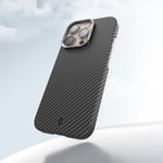 Apple iPhone 16 Pro Max Kılıf Wiwu DCC-206 M-safe Şarj Özellikli Kamera Standlı Aramid Fiber Tasarım Kapak