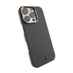 Apple iPhone 16 Pro Max Kılıf Wiwu DCC-206 M-safe Şarj Özellikli Kamera Standlı Aramid Fiber Tasarım Kapak