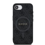 Apple iPhone 16E Kılıf Guess Orjinal Lisanslı M-safe Şarj Özellikli PU Halkalı 4G Desenli Yazı Logolu Kapak