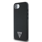 Apple iPhone 16E Kılıf Guess Orjinal Lisanslı M-safe Şarj Özellikli Grained Triangle Kapak
