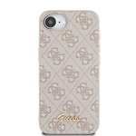 Apple iPhone 16E Kılıf Guess Orjinal Lisanslı 4G Desenli Script Metal Logolu Kapak