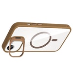 Apple iPhone 16E Kılıf Standlı ve Kamera Lens Hediyeli M-Safe Şarj Özellikli Zore Etro Kapak