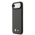 Apple iPhone 17 Air Kılıf BMW Orjinal Lisanslı M-safe Şarj Özellikli Karbon Fiber Metal Logolu Kapak
