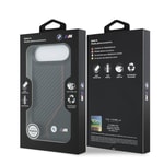 Apple iPhone 17 Air Kılıf BMW Orjinal Lisanslı M-safe Şarj Özellikli Metal BMW ve M Logolu PU Karbon Tasarımlı Kapak