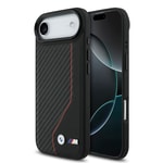Apple iPhone 17 Air Kılıf BMW Orjinal Lisanslı M-safe Şarj Özellikli Metal BMW ve M Logolu PU Karbon Tasarımlı Kapak
