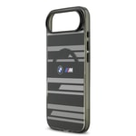 Apple iPhone 17 Air Kılıf BMW Orjinal Lisanslı M-safe Şarj Özellikli Metal Kamera Butonlu Yatay Şeritli M Dizayn Kapak