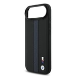 Apple iPhone 17 Air Kılıf BMW Orjinal Lisanslı M-safe Şarj Özellikli Deri Arka Yüzey Metal Logolu Delikli Şerit Tasarımlı Kapak