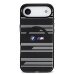 Apple iPhone 17 Air Kılıf BMW Orjinal Lisanslı M-safe Şarj Özellikli Metal Kamera Butonlu Yatay Şeritli M Dizayn Kapak
