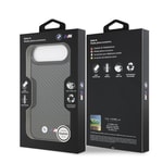 Apple iPhone 17 Air Kılıf BMW Orjinal Lisanslı M-safe Şarj Özellikli Karbon Fiber Metal Logolu Kapak
