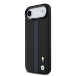 Apple iPhone 17 Air Kılıf BMW Orjinal Lisanslı M-safe Şarj Özellikli Deri Arka Yüzey Metal Logolu Delikli Şerit Tasarımlı Kapak