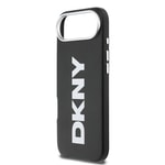 Apple iPhone 17 Air Kılıf DKNY Orjinal Lisanslı M-safe Şarj Özellikli PU Büyük Dikey Logolu Kapak