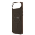 Apple iPhone 17 Air Kılıf Guess Orjinal Lisanslı M-safe Şarj Özellikli Klasik Yazı Logolu PU Deri Kapak