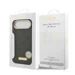 Apple iPhone 17 Air Kılıf Guess Orjinal Lisanslı M-safe Şarj Özellikli 4G Desenli PU Metal Plaka Klasik Logolu Kapak