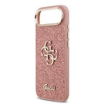 Apple iPhone 17 Air Kılıf Guess Orjinal Lisanslı 4G Büyük Metal Kamera Çerçeveli ve Logolu Glitter Kapak