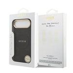 Apple iPhone 17 Air Kılıf Guess Orjinal Lisanslı M-safe Şarj Özellikli Sıcak Baskılı Yazı Logolu PU Deri Peony Kapak