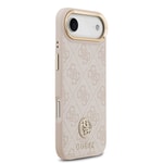 Apple iPhone 17 Air Kılıf Guess Orjinal Lisanslı M-safe Şarj Özellikli Gold Metal Kamera Çerçeveli Taşlı 4G Logolu Kapak