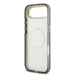 Apple iPhone 17 Air Kılıf Guess Orjinal Lisanslı M-safe Şarj Özellikli Simli Çiçek Desenli Metal Kamera Çerçeveli Üçgen Logolu Kapak