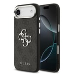 Apple iPhone 17 Air Kılıf Guess Orjinal Lisanslı Gümüş Metal Kamera Çerçeveli 4G Desenli Metal Büyük 4G ve Yazı Logolu Kapak