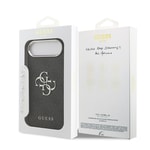 Apple iPhone 17 Air Kılıf Guess Orjinal Lisanslı Gümüş Metal Kamera Çerçeveli 4G Desenli Metal Büyük 4G ve Yazı Logolu Kapak
