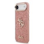 Apple iPhone 17 Air Kılıf Guess Orjinal Lisanslı 4G Büyük Metal Kamera Çerçeveli ve Logolu Glitter Kapak