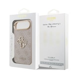 Apple iPhone 17 Air Kılıf Guess Orjinal Lisanslı Gold Metal Kamera Çerçeveli 4G Desenli Metal Büyük 4G ve Yazı Logolu Kapak