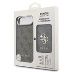 Apple iPhone 17 Air Kılıf Guess Orjinal Lisanslı M-safe Şarj Özellikli 4G Metal Büyük Logolu Kartlıklı Kapak