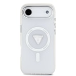 Apple iPhone 17 Air Kılıf Guess Orjinal Lisanslı M-safe Şarj Özellikli IML Baskılı Üçgen Logolu Metal Kamera Çerçeveli Kapak