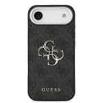 Apple iPhone 17 Air Kılıf Guess Orjinal Lisanslı Gümüş Metal Kamera Çerçeveli 4G Desenli Metal Büyük 4G ve Yazı Logolu Kapak