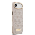 Apple iPhone 17 Air Kılıf Guess Orjinal Lisanslı M-safe Şarj Özellikli 4G Desenli PU Metal Plaka Klasik Logolu Kapak